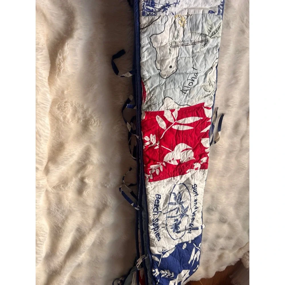 Quilt POTTERY BARN KIDS Island Surf Aloha blur Toddler Crib Quilt Hawaiian